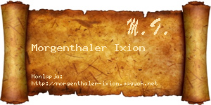 Morgenthaler Ixion névjegykártya